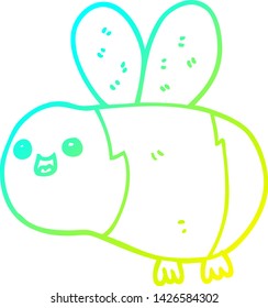 cold gradient line drawing of a cartoon bee