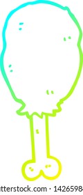 cold gradient line drawing of a cartoon chicken leg