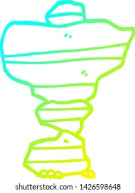dibujo de línea de degradado frío de una caricatura de piedras apiladas