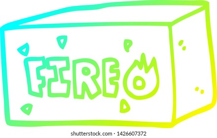 cold gradient line drawing of a cartoon emergency fire sign
