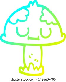 cold gradient line drawing of a cartoon poisonous toadstool
