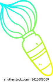cold gradient line drawing of a cartoon large paint brush