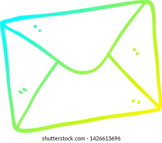 cold gradient line drawing of a cartoon letter