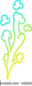 cold gradient line drawing of a cartoon whooshing cloud