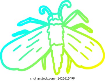cold gradient line drawing of a cartoon fly