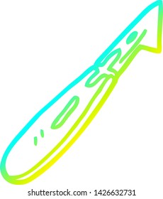 cold gradient line drawing of a cartoon craft knife
