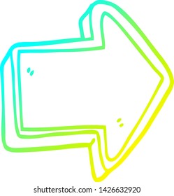 cold gradient line drawing of a cartoon arrow sign