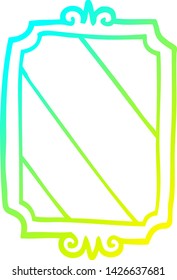 cold gradient line drawing of a cartoon mirror