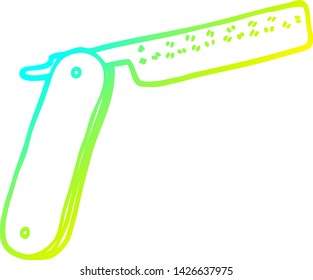 dibujo de línea de gradiente frío de una afeitadora de garganta cortada