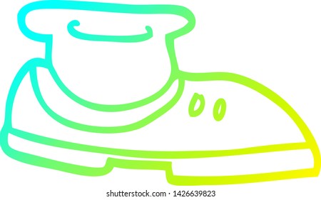 cold gradient line drawing of a cartoon shoe with sock