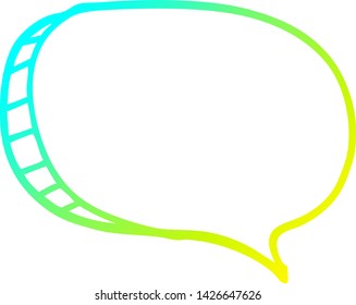 cold gradient line drawing of a cartoon speech bubble