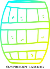 cold gradient line drawing of a cartoon beer barrel