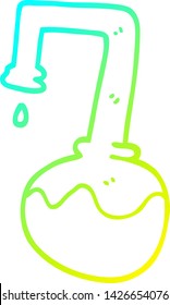 dibujo de línea de gradiente frío de un experimento de ciencia de dibujos animados