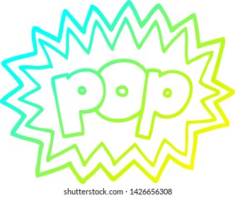 dibujo de línea de degradado frío de un símbolo pop de caricatura