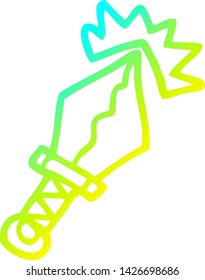 kalte Farbverlauf-Linienzeichnung eines scharfen Karikaturendagers