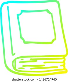 cold gradient line drawing of a cartoon closed book