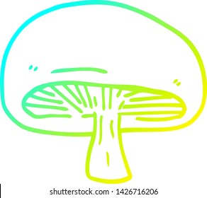 cold gradient line drawing of a cartoon mushroom