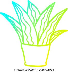 dibujo de línea de gradiente frío de una casa de dibujos animados