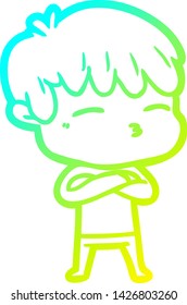 dibujo de línea de degradado frío de un hombre frustrado