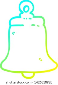 cold gradient line drawing of a cartoon ringing bell