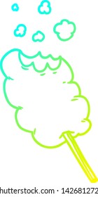 cold gradient line drawing of a cartoon candy floss