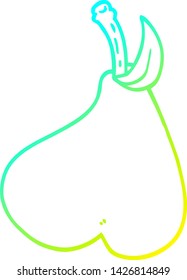 dibujo de línea de gradiente frío de una caricatura pera sana