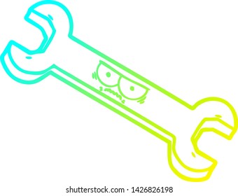 dibujo de línea de degradado frío de una herramienta de dibujo animado