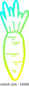 dibujo de una zanahoria con gradiente frío