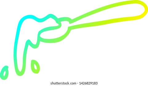 cold gradient line drawing of a cartoon ladle of food