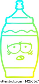 cold gradient line drawing of a cartoon sports drink