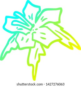 dibujo de una flor exótica con degradado frío