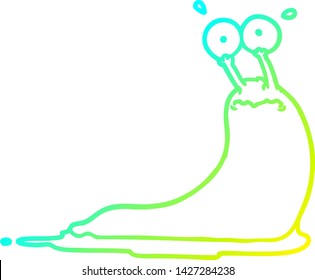 kalte Farbverlauf-Linienzeichnung einer Cartoon-Slug