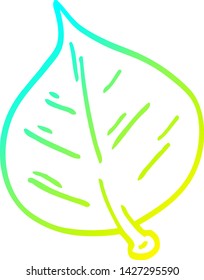 dibujo de línea de degradado frío de una hoja de dibujos animados