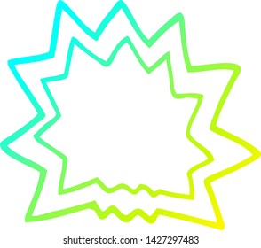 dibujo de línea de degradado frío de una explosión de dibujos animados