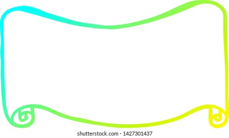 cold gradient line drawing of a cartoon banner