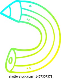 dibujo de línea de degradado frío de un lápiz de color de dibujos animados