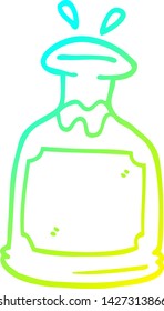 dibujo de línea de gradiente frío de un decantador de vidrio de dibujos animados
