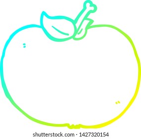 cold gradient line drawing of a cartoon apple