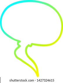 cold gradient line drawing of a cartoon speech bubble