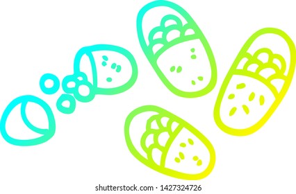 dibujo de línea de gradiente frío de una tablilla de dibujos animados