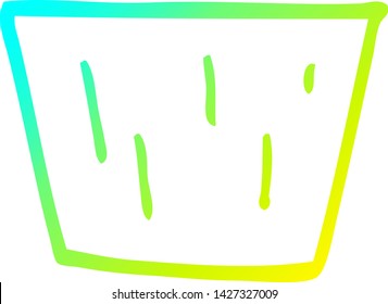 kalte Farbverlauf-Linienzeichnung eines Cartoon-Muffin-Topf