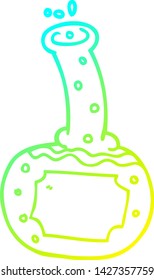 dibujo de línea de degradado frío de una serie de pociones de experimentos de dibujos animados