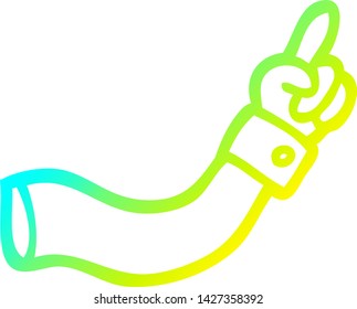 kalte Farbverlauf-Linienzeichnung eines Cartoon-Zeigerarms