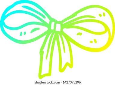 cold gradient line drawing of a cartoon tied bow