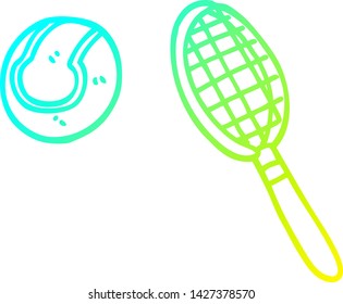 dibujo de una raqueta de tenis de dibujos animados y una pelota