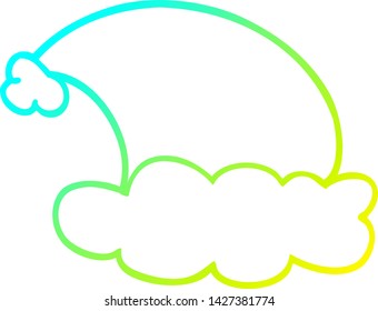 cold gradient line drawing of a cartoon christmas hats