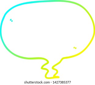 dibujo de línea de degradado frío de una burbuja de habla de dibujos animados