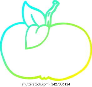 cold gradient line drawing of a cartoon juicy apple