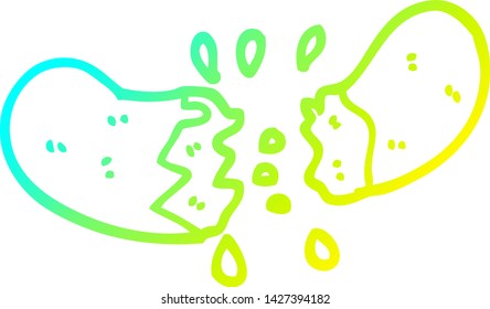 cold gradient line drawing of a cartoon sausage