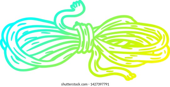 cold gradient line drawing of a Cartoon rope